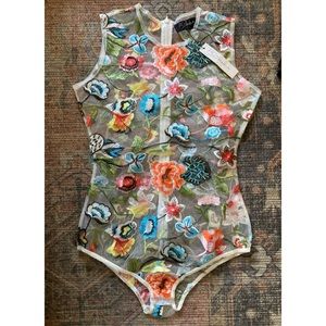 Floral Embroidered Bodysuit